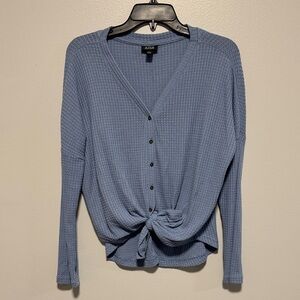 Knit Front knot Top, Size S, Color Blue